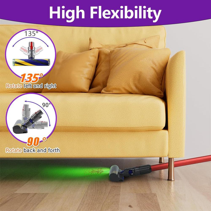 Softwalze Bodendüse für Dyson V7 V8 V10 V11 V15 Staubsauger, Elektrischer LED Fluffy Soft Roller Bür