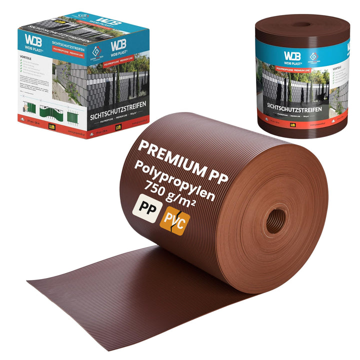 WDB - Sichtschutzstreifen für Doppelstabmatten Sichtschutz Zaun - 19 cm x 26 m - Hart PP Windschutz