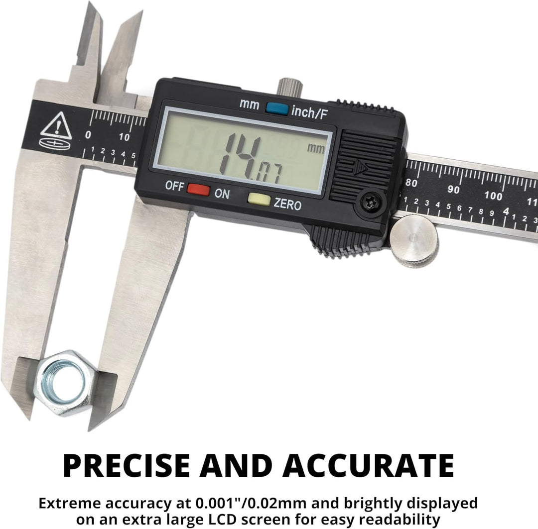 Neiko® 01407 A ELECTRONIC DIGITAL Messschieber mit extra grossen LCD-Bildschirm | 0–15,2 cm | Zoll/B