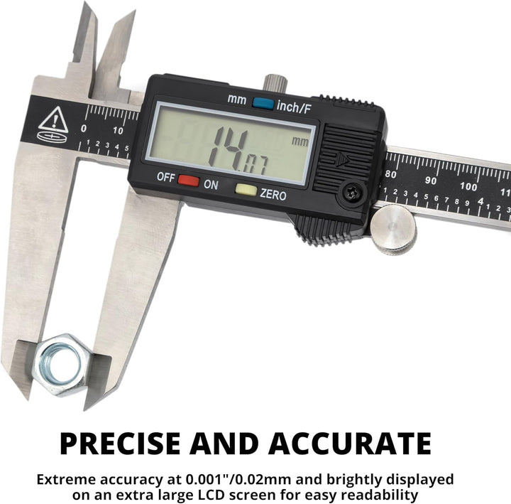 Neiko® 01407 A ELECTRONIC DIGITAL Messschieber mit extra grossen LCD-Bildschirm | 0–15,2 cm | Zoll/B