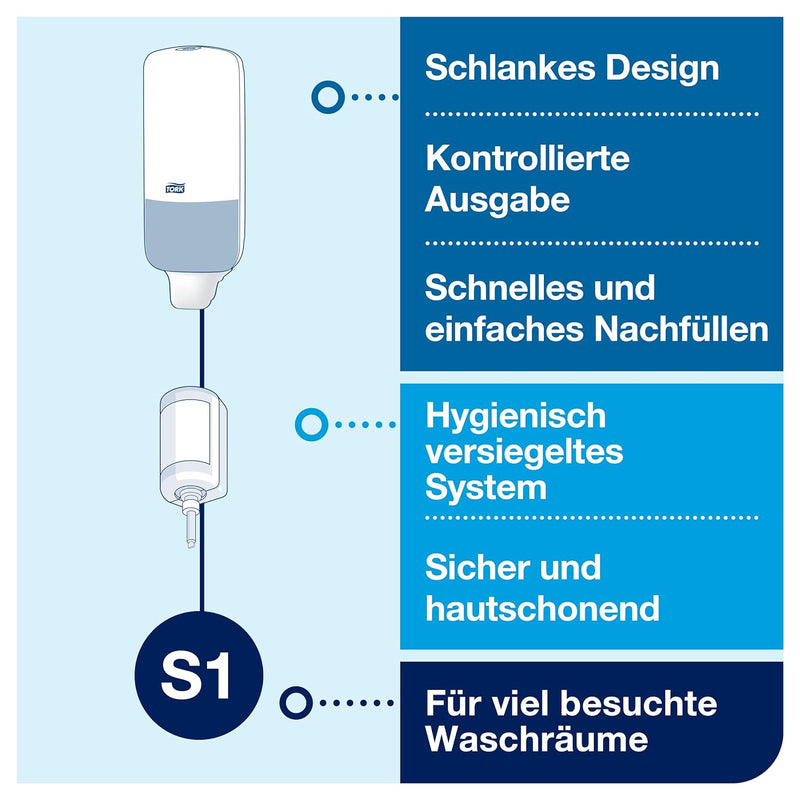 Tork Seifenspender Wandmontage mit Armhebel für Flüssigseife und Hände-Desinfektionsmittel, Elevatio