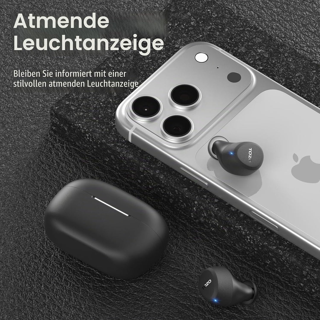 TOZO A1 In-Ear Kopfhörer Kabellos Bluetooth 5.3 mit 2 Mikrofonen für KI-Anrufe, App-Steuerung, 32 St