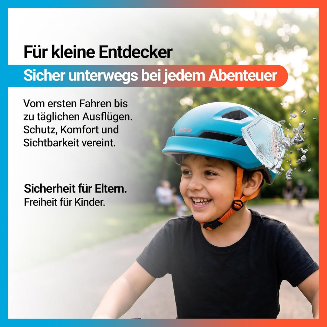 KED Unisex Jugend Pop Fahrradhelm M | 52-56cm Blau, M | 52-56cm Blau