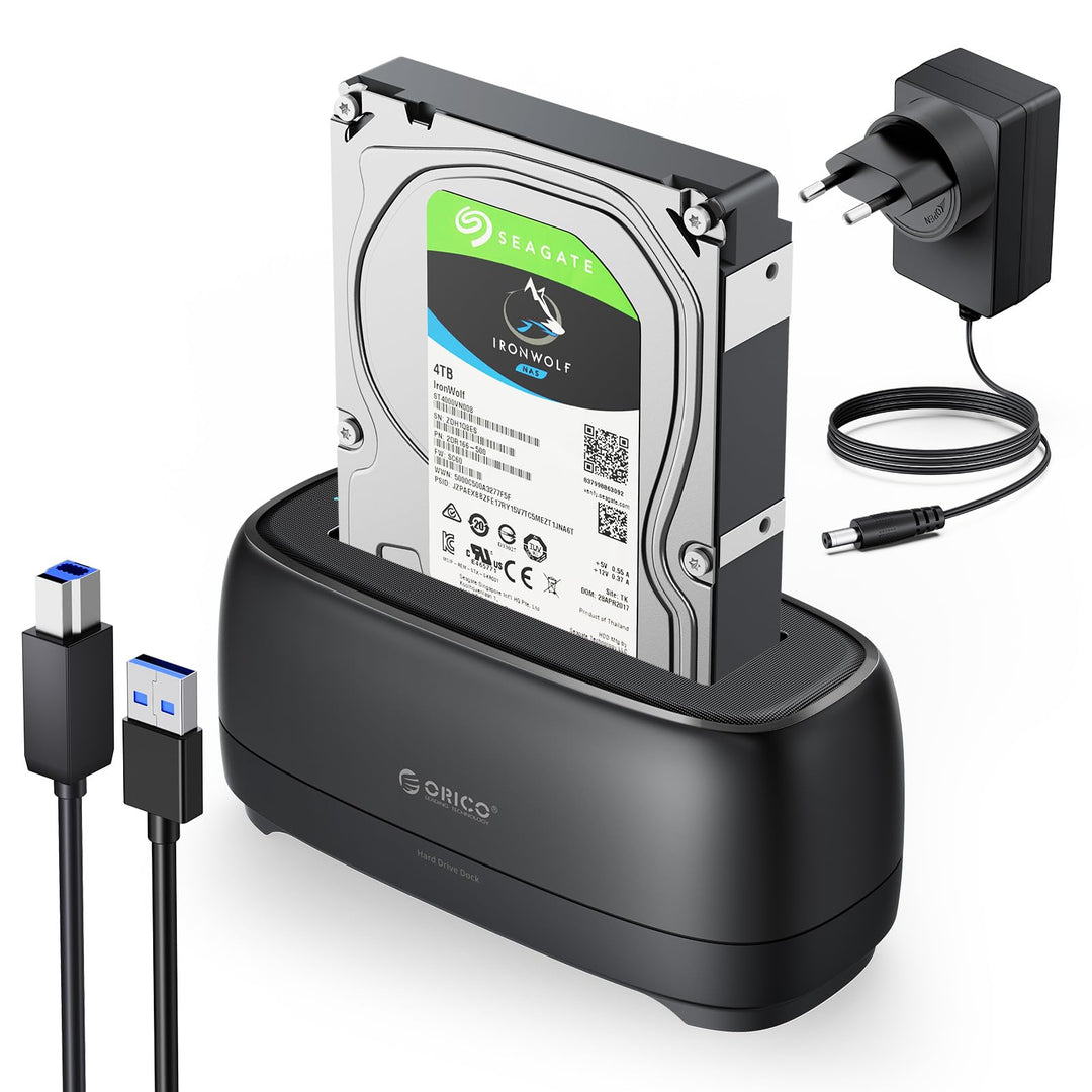 ORICO 3,5 Zoll Festplatten Docking Station USB 3.0 Festplattengehäuse für SATA 2.5" und 3.5" HDD SSD