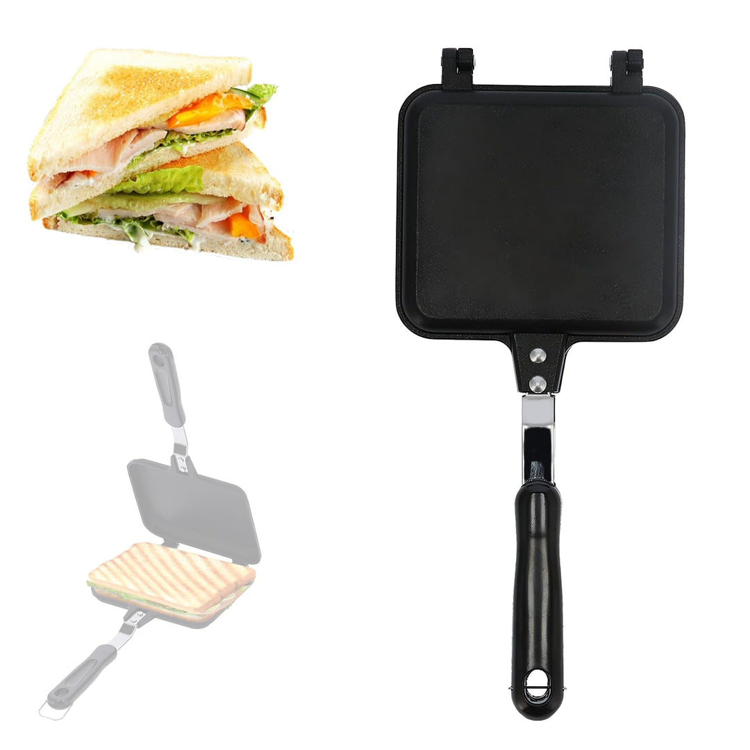 Doppelseitige Bratpfanne Quadratisch Antihaft Frühstücks Bratpfanne Sandwich Brot Toast Backen Pfann