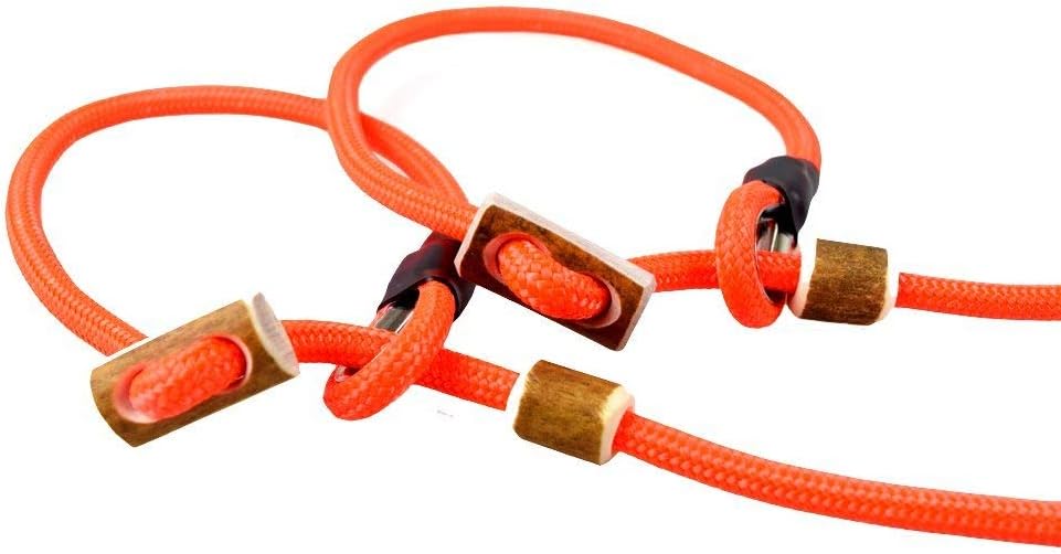 Romneys Doppelleine Moxonleine für Zwei Hunde gleichzeitig | Retrieverleine mit Zugstopp (orange)
