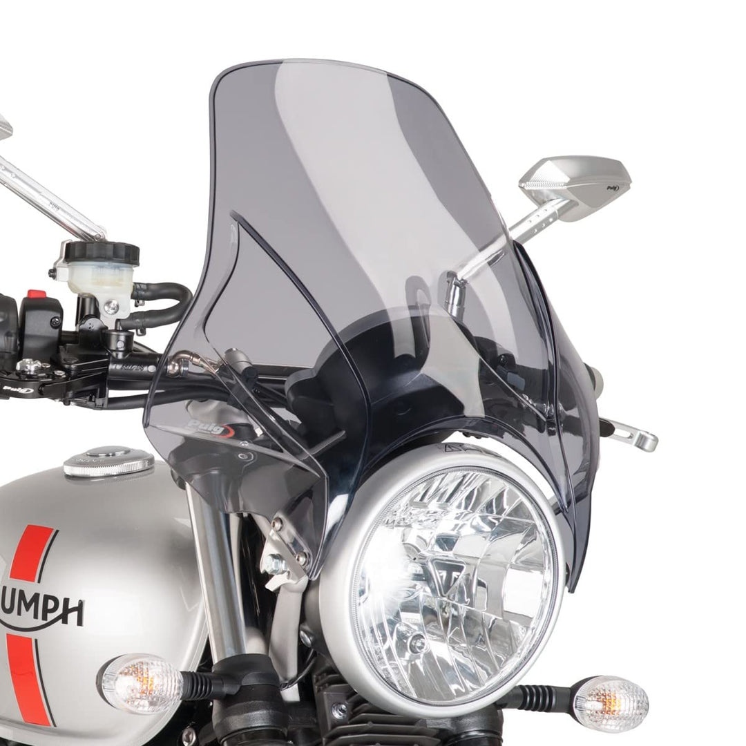 Windschild Puig Plus kompatibel für Triumph Thruxton 1200 / R rauchgrau