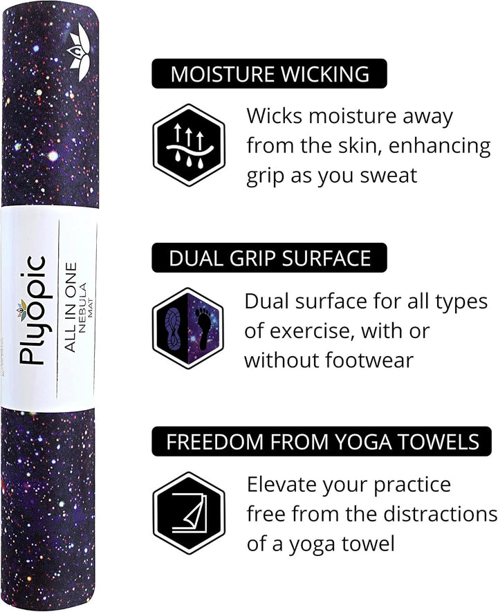 Plyopic All-In-One Yoga-Matte – Rutschfest auch bei Schweiss | Premium Matte mit Sweat-Grip Oberfläc