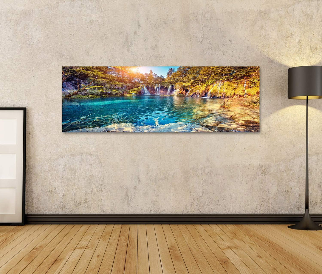 islandburner Bild auf Leinwand Plitvicer Seen Nationalpark Majestätische Aussicht Türkisfarbenes Was