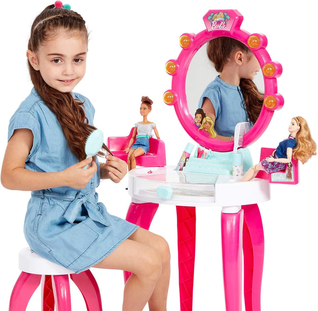Klein Theo 5328 Barbie Schönheitsstudio mit Licht- und Soundfunktion | Schwenkbare Ablageflächen und