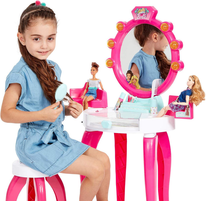 Klein Theo 5328 Barbie Schönheitsstudio mit Licht- und Soundfunktion | Schwenkbare Ablageflächen und