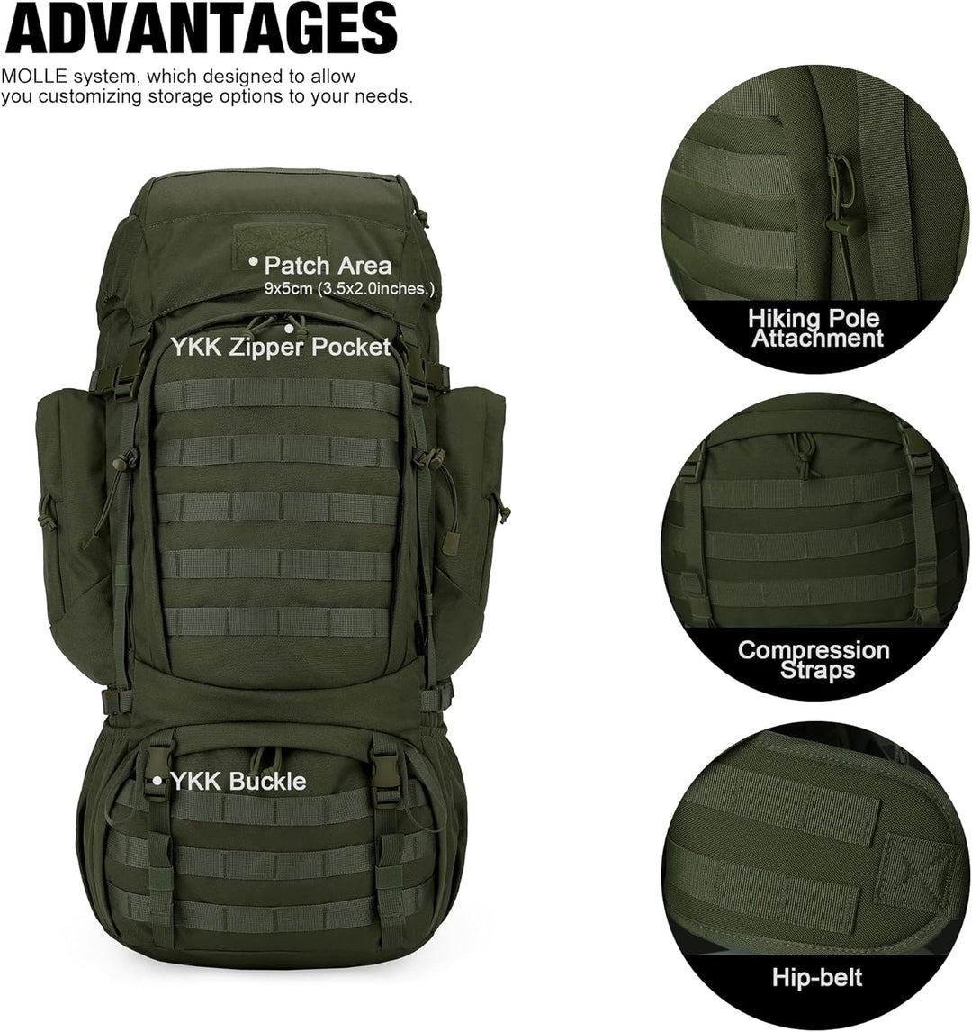 Mardingtop 50/60 Liter Erwachsene Taktischer Trekkingrucksacke Rucksack Outdoor Wanderrucksäcke Arme