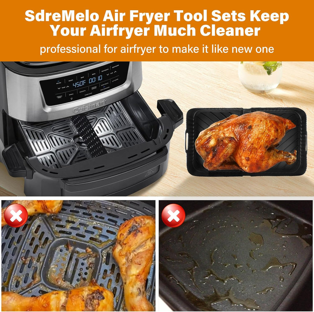 Airfryer Silikonform Heissluftfritteuse Zubehör für Ninja Foodi AF500EU Air Fryer Zubehör 9 Stück Si