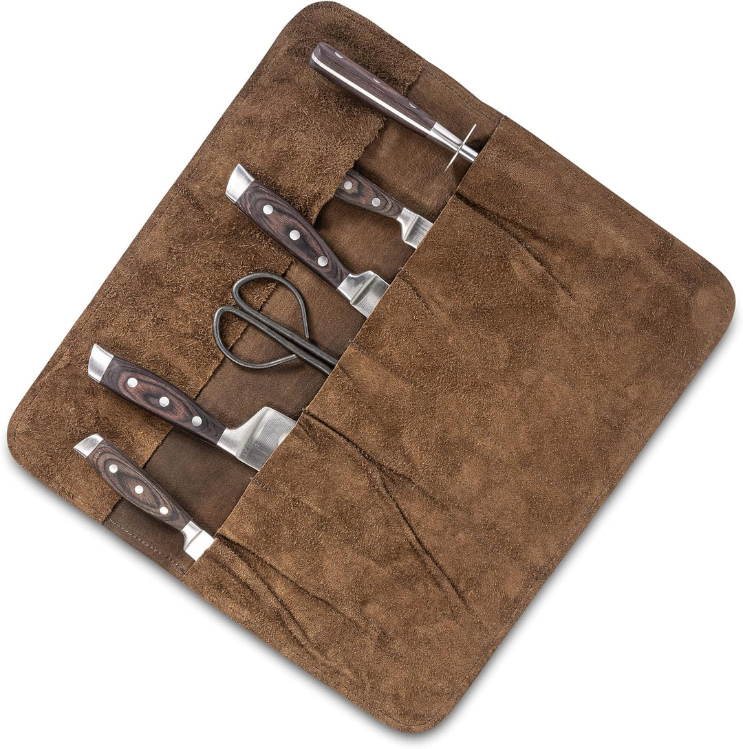 Angus Stoke Messertasche Leder für Köche - Echt-Leder Kochmesserrolle gross – Messer Tasche Kochmess
