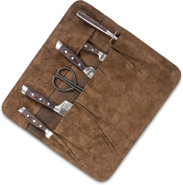 Angus Stoke Messertasche Leder für Köche - Echt-Leder Kochmesserrolle gross – Messer Tasche Kochmess