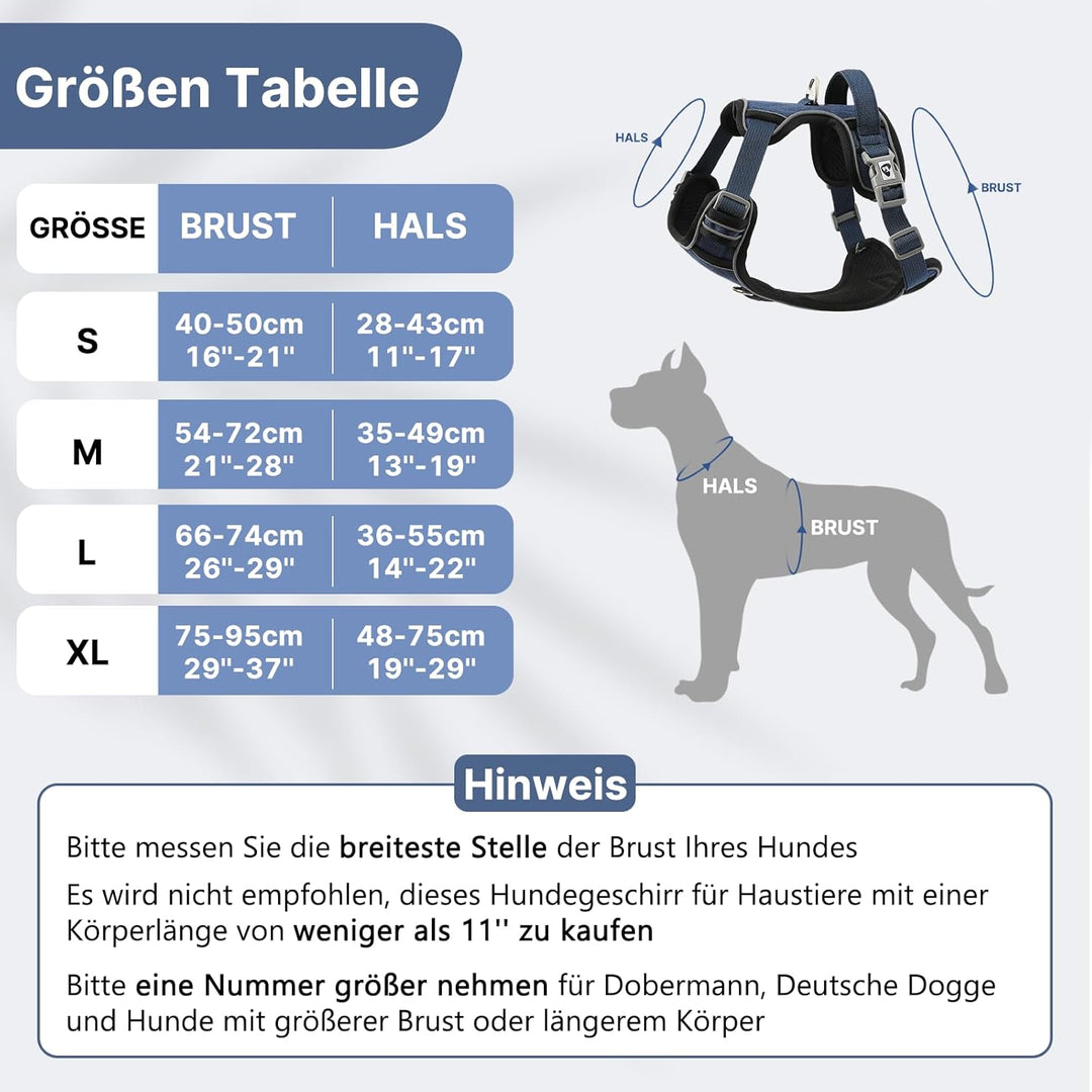 Demigreat Mittleres Hundegeschirr, Anti-Zug-Hundegeschirr mit Weich Gepolstertem Griff für das Train