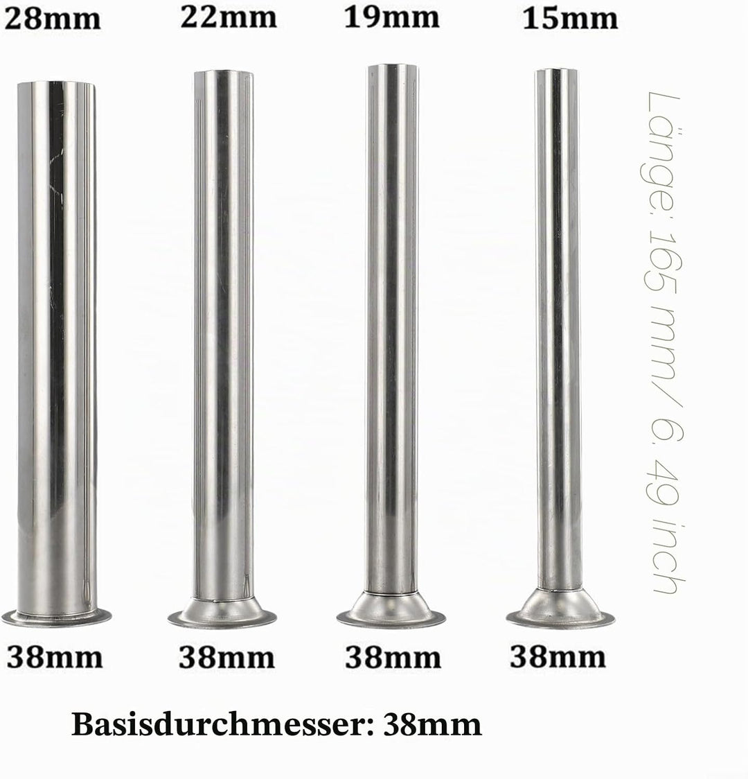 Wurstfüllröhrchen aus Edelstahl, 4 Grössen für alle Ihre hausgemachten Fleischrezepte (3,8 cm) 3.8cm