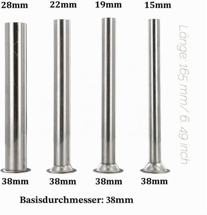 Wurstfüllröhrchen aus Edelstahl, 4 Grössen für alle Ihre hausgemachten Fleischrezepte (3,8 cm) 3.8cm