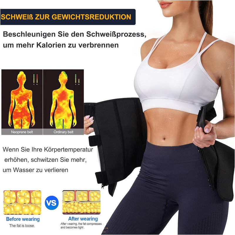 Bingrong Damen Bauchweggürtel Schwitzgürtel Fitness Sauna Gürtel Taille Trimmer Bauchgürtel Waist Tr