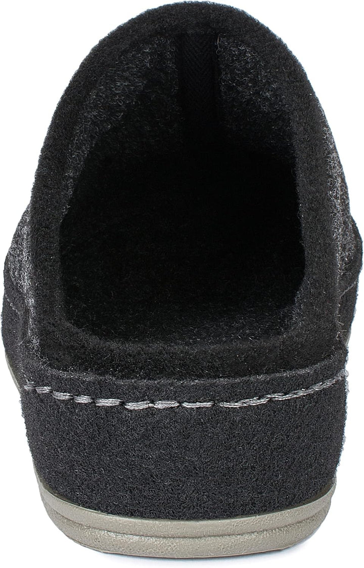 SCHAWOS Herren Filz Hausschuh 6030 mit Fussbett Feste Sohle rutschhemmend 40 EU Schwarz, 40 EU Schwa