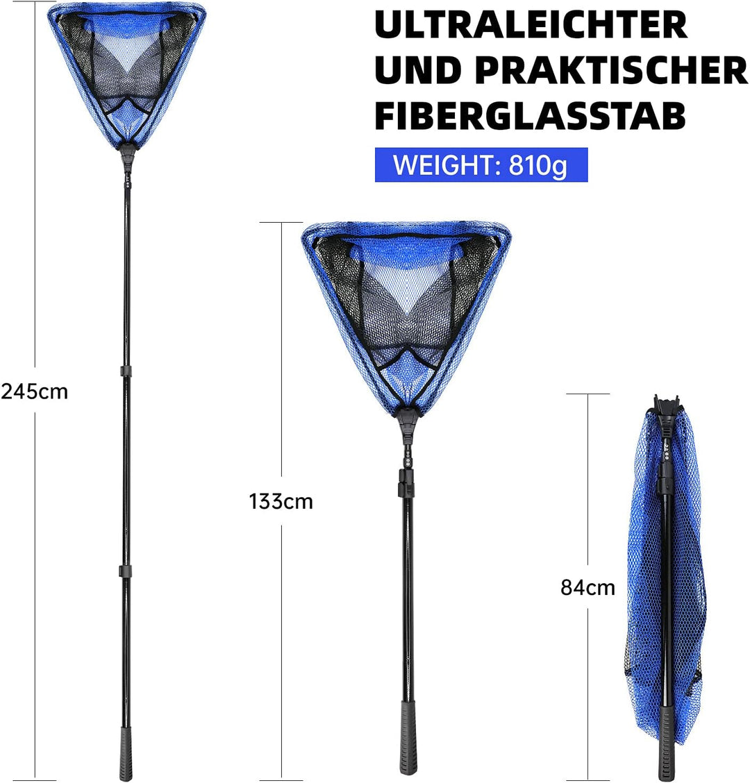 Kescher Angeln, Unterfangskescher Angelkescher Fischkescher Langlebiges Nylonnetz Angelzubehör für E