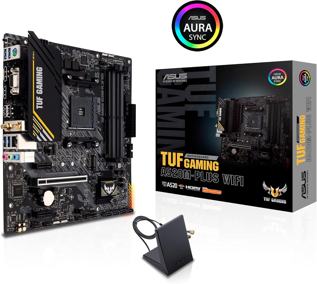 ASUS TUF GAMING A520M-PLUS WIFI Mainboard Sockel AMD A520 (Ryzen AM4, Micro ATX mit M.2-Unterstützun