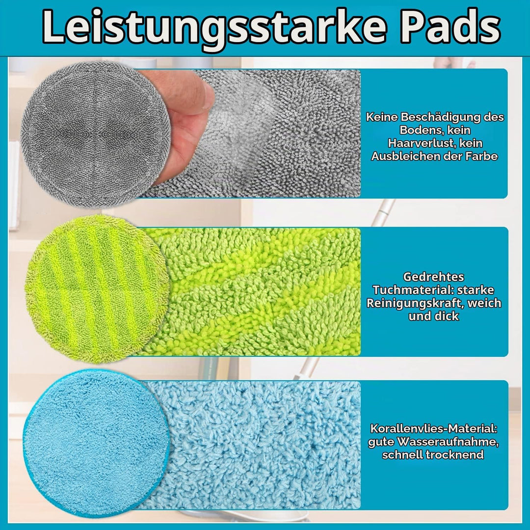 12 Stück 16cm Mikrofaser Pads geeignet für Hurricane M30457, 16cm Universal Elektrische Ersatz Wisch