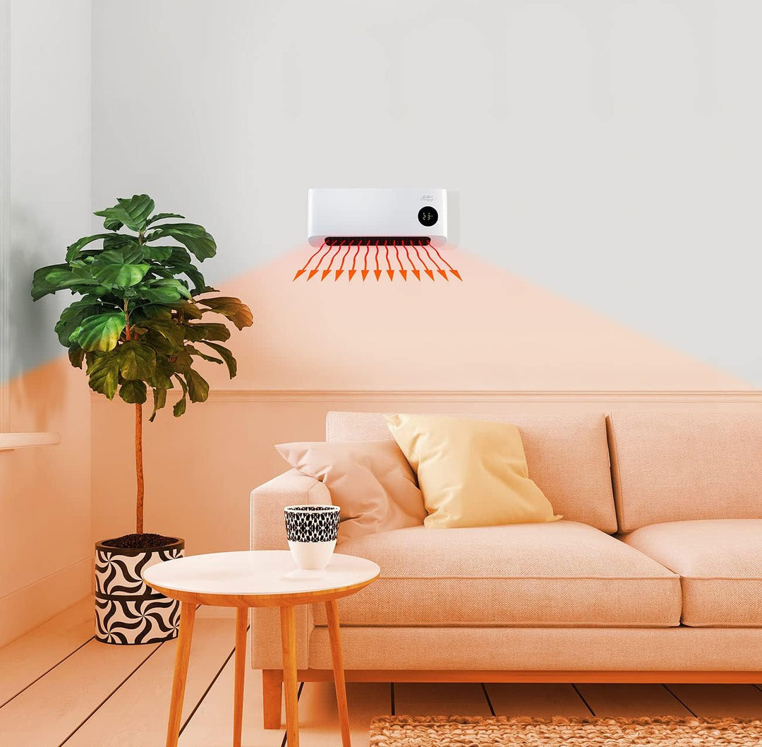 Sichler Haushaltsgeräte Keramik Heizlüfter: WLAN-Keramik-Wandheizlüfter, LED-Display, Fernbedienung,