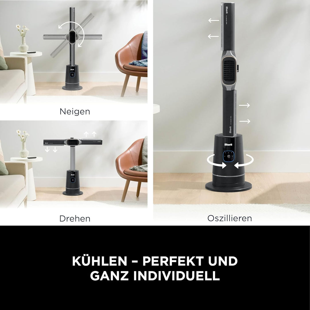 Shark TurboBlade Cool + Heat 2-in-1 Ventilator & Heizlüfter mit Thermo IQ, Fernbedienung & Oszillati