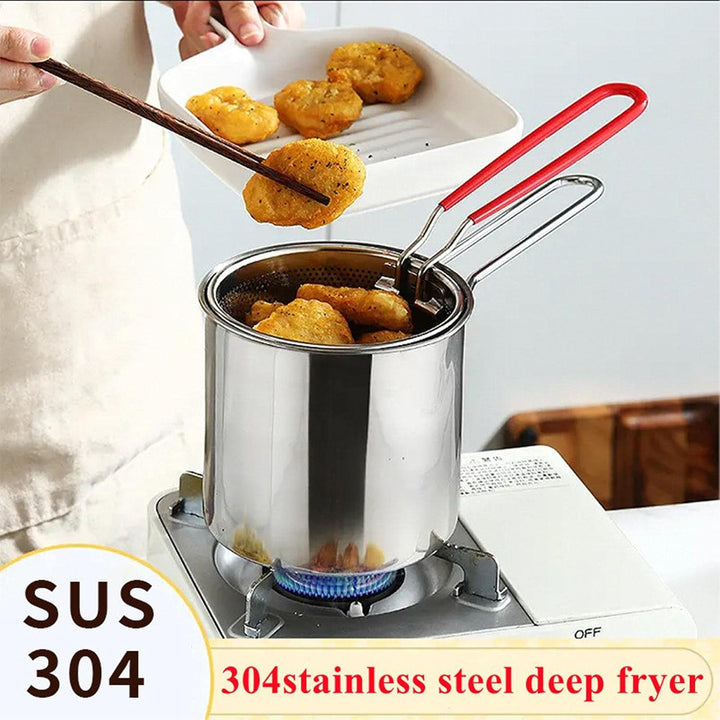 Frittiertopf,Ölsparende kleine Fritteuse im japanischen Stil - Multifunktionales Kochgeschirr zum Br
