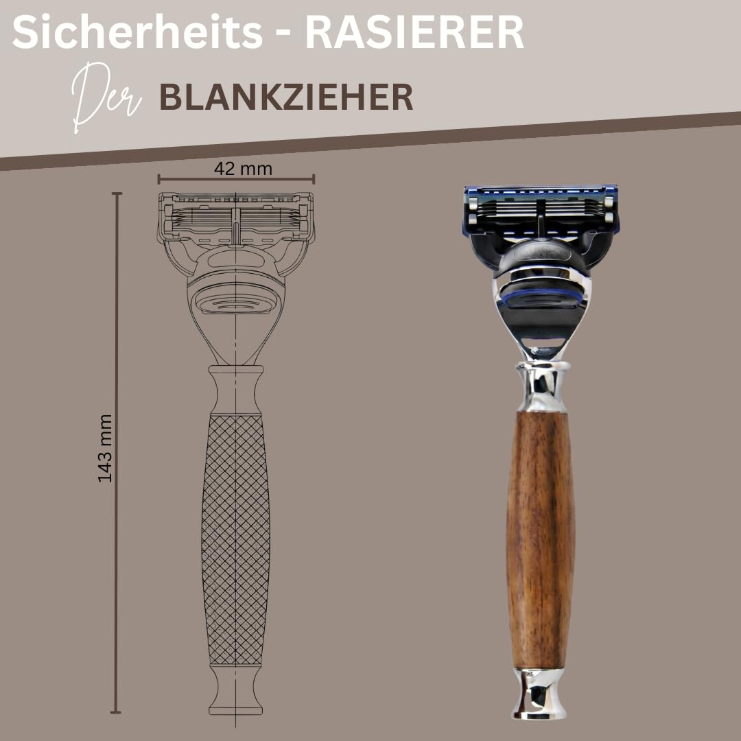 Rasierset Für Manner - Sicherheitsrasierer, Ständer, Schale, Rasierseife, Deo Mouse Creme, Echthaar