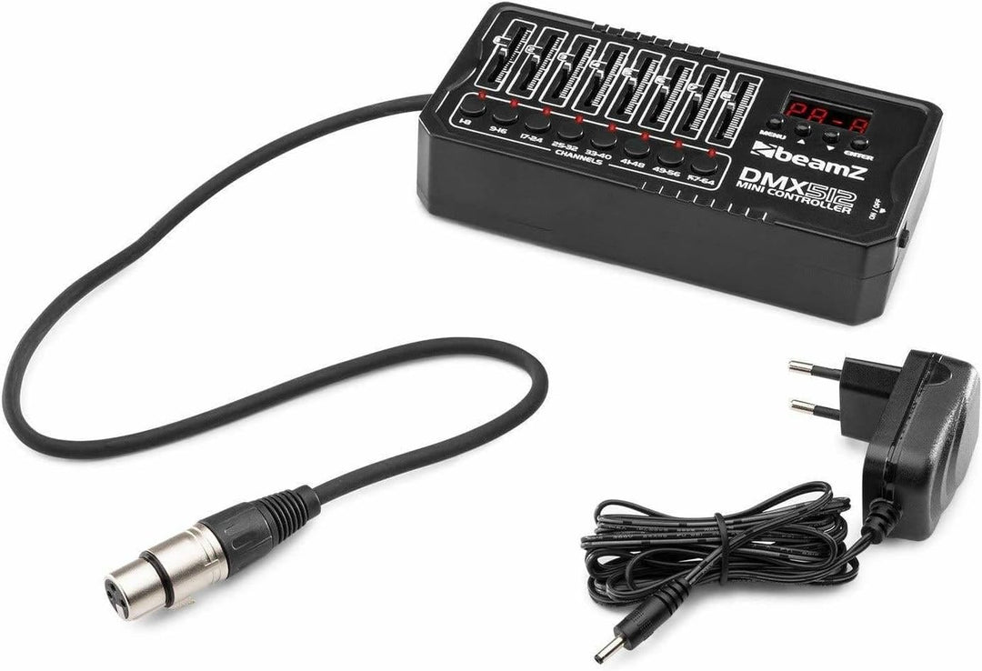 BeamZ DMX-512MINI - DMX Controller, Akku Lichtmischpult, 64 Kanäle, 8 Stunden Akkulaufzeit, mobiler