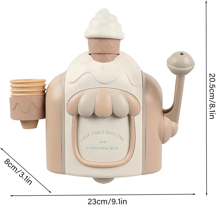 Badespielzeug mit Schaumeismaschine, Eiscreme-Schaummaschine, Seifenblasen-Badespielzeug-Set mit Sau
