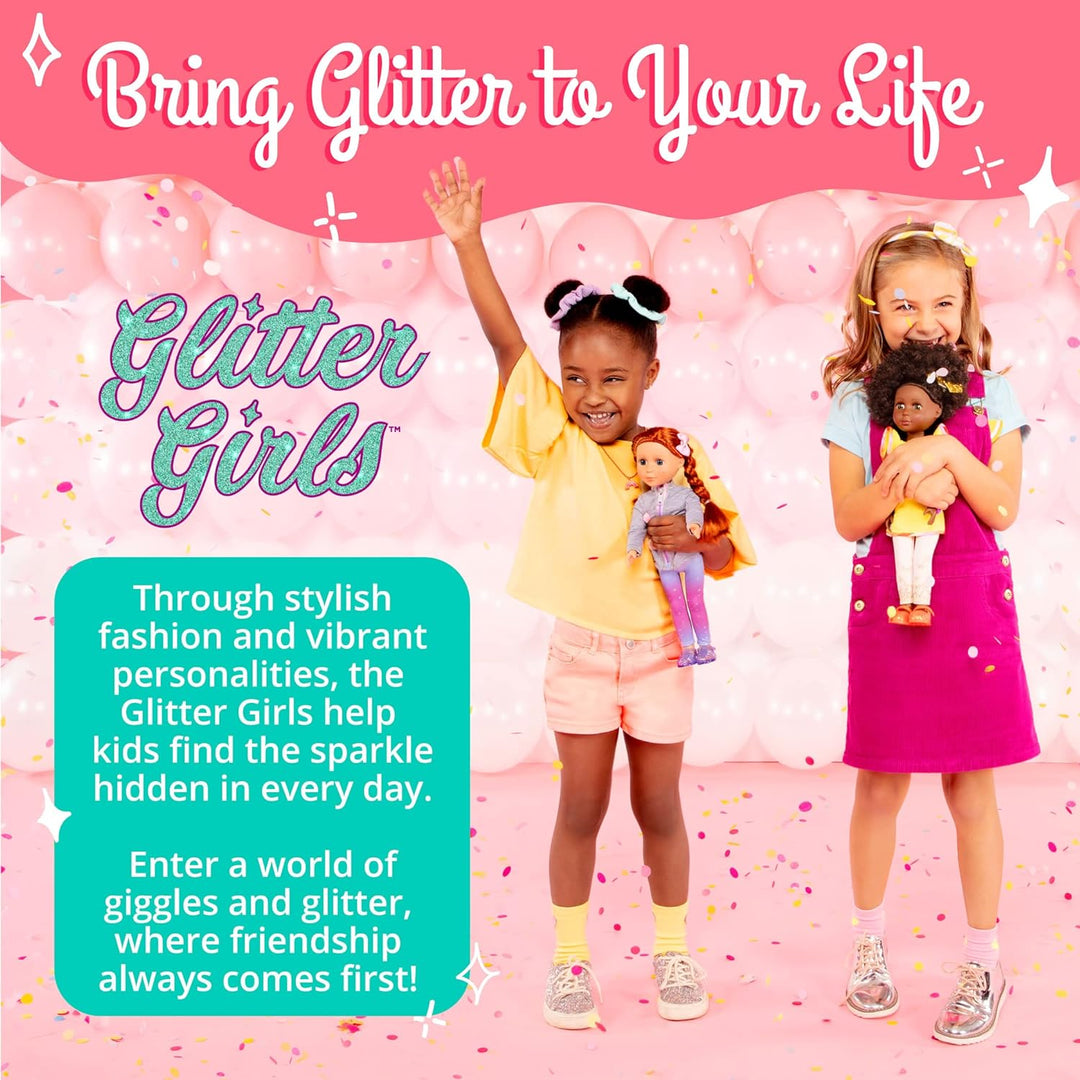 Glitter Girls Deluxe Geburtstag Puppe Cicely – Bewegliche 36 cm Puppe mit Geburtstagszubehör, Puppen