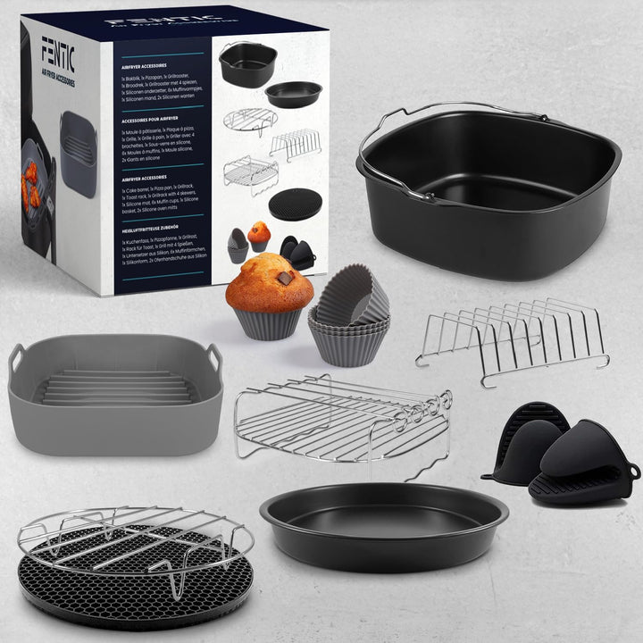 Fentic Airfryer zubehör – heissluftfritteuse zubehör – XL und XXL – Passend für Philips, COSORI, Pri