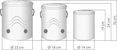 Lashuma Blech Vorratsbehälter für Kartoffeln, Knoblauchtopf - Zwiebeltopf Set zur Aufbewahrung 22 cm
