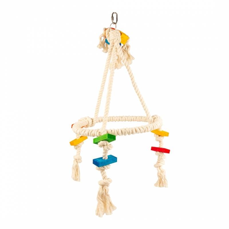 duvoplus, Birdtoy Bunte Pyramide mit Würfeln und Seil, 35 x 35 x 73 cm, Vögel, Vögel