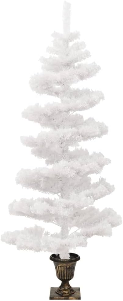 vidaXL Spiral Weihnachtsbaum mit Topf LEDs Christbaum Tannenbaum Dekobaum Kunstbaum Weihnachten Deko