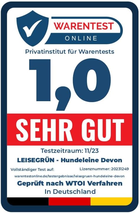Leisegrün Verstellbare Hundeleine 2m | Freihand & 3fach verstellbar | Nur 260 g leicht | Für grosse
