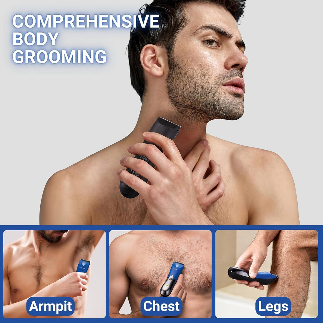 BarberBoss Kabelloser Körper- & Intimschneider Herren, Intimrasierer Männer, Elektrisches Grooming T