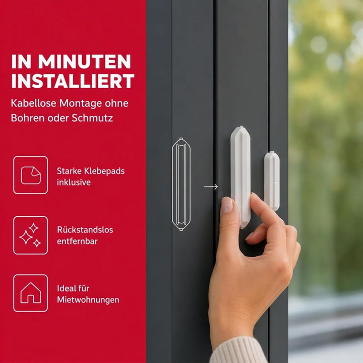 OLYMPIA Protect 9761 GSM Haus Alarm Alarmanlagen-Set mit 4 Tür-/Fensterkontakten 1 Bewegungselder un