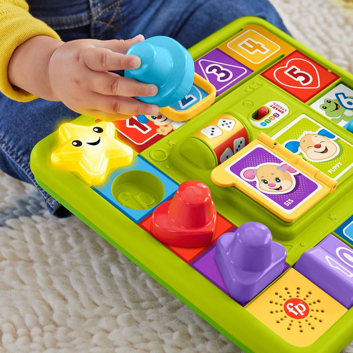 Fisher-Price Lernspass Motorik-Spielbrett - Brettpiel mit Smart-Stages-Lerninhalten, 40+ Liedern, Sä