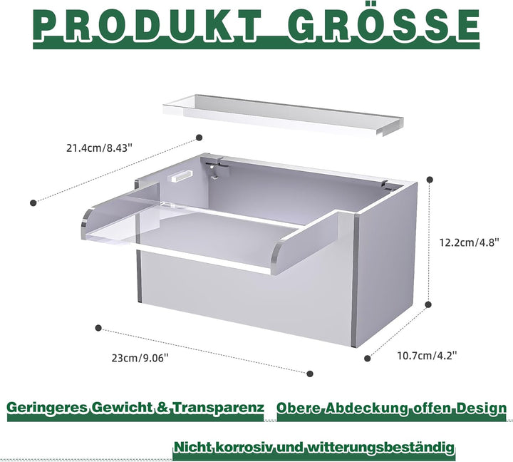 23cm Acryl-Teichwasserfall Blade Set, 12,2cm breite Acryl-Teichfontäne mit Zubehör, doppelter Einlas