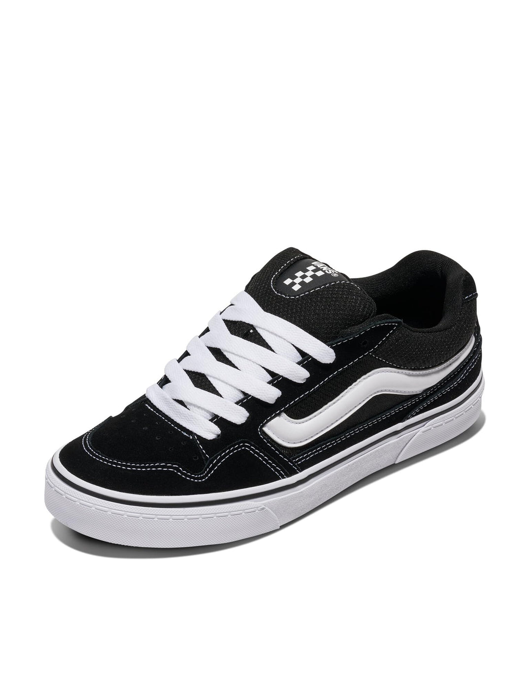 Vans Herren Caldrone Sneaker 48 EU Suede Mesh Black White, 48 EU Suede Mesh Black White
