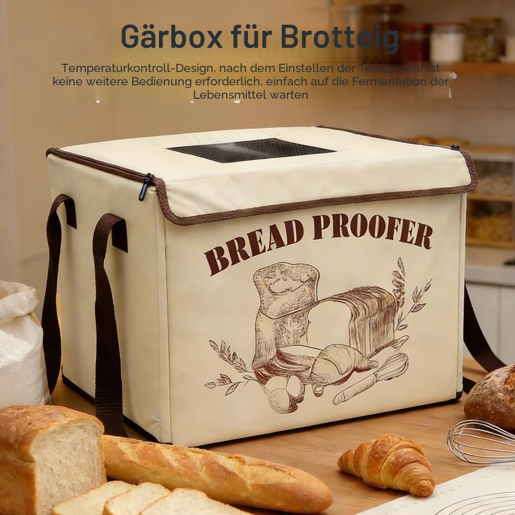 Brot Gärbox Sauerteig, Gärbox mit heizung für Brotteig Faltbare Teiggärbox Brot Gärschrank Einstellb