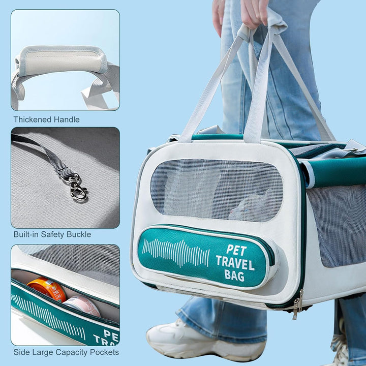 PETCUTE Haustier Tragetasche,Faltbare Hundetasche katzentragetasche mit Herausnehmbarer Matte,Atmung