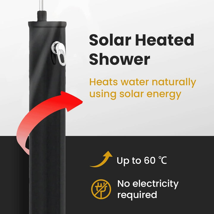 vidaXL Solardusche mit Duschkopf 20 l PVC, ABS, Zinklegierung Schwarz, Moderne Outdoor-Dusche für Ga