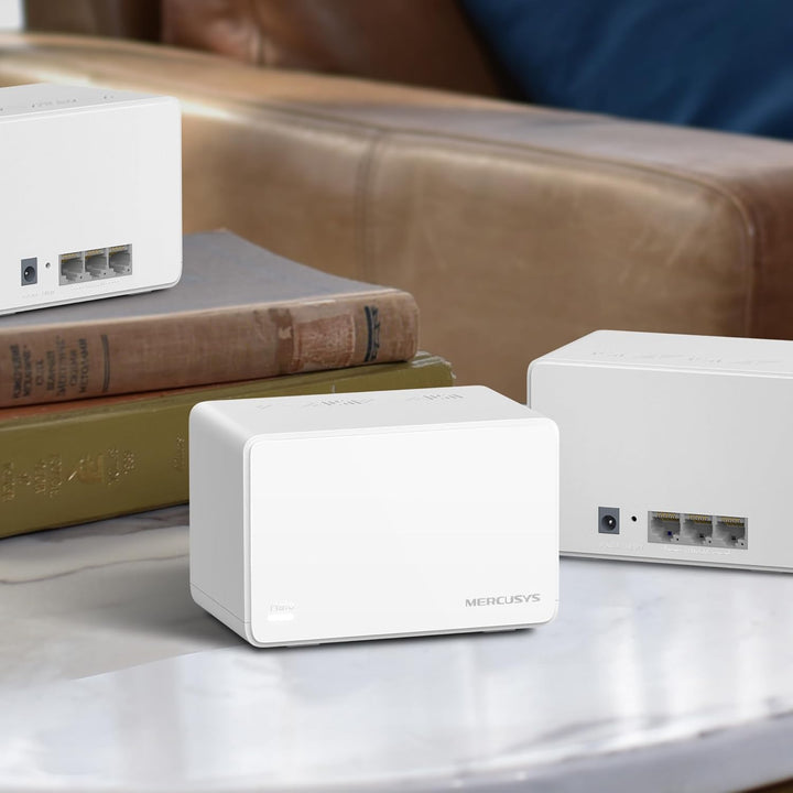 Mercusys Halo H3000X Mesh-WLAN-Set (3er-Pack), Wi-Fi 6 AX3000 Dualband-Router & Repeater, 3 × Gigabi