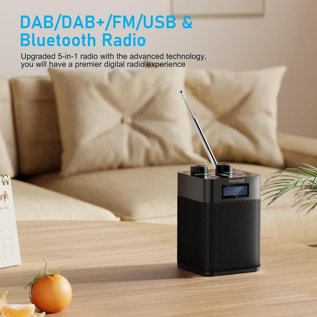 Mycket DAB/DAB+ Digital und UKW Radio, Batteriebetriebenes Radio, tragbares DAB Radio, wiederaufladb