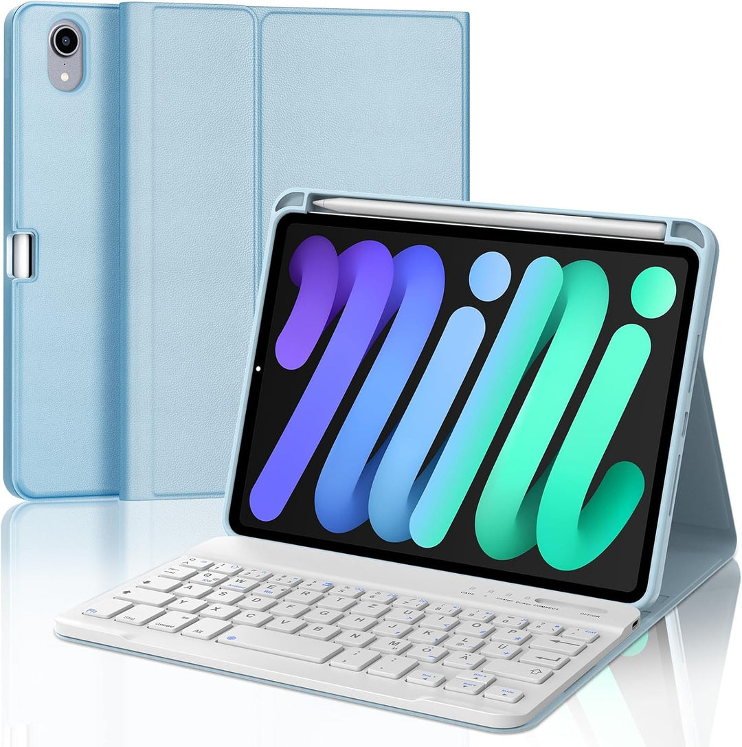 Tastatur für iPad Mini 7 (A17 pro) 2024/ iPad Mini 6 2021, Hülle Tastatur für iPad Mini 7/6 Generazi